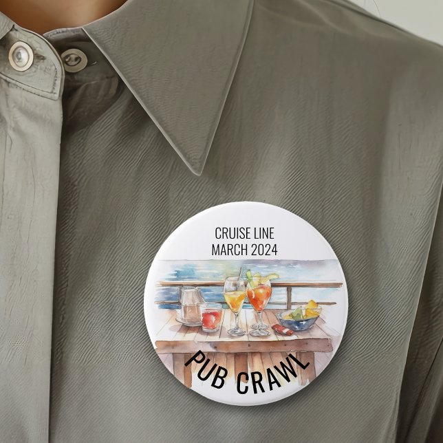 Fest Pub Crawl Kryssningslinje Drinkar Knapp (Skapare uppladdad)