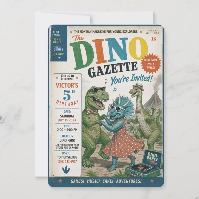 Fest som en dinosaurie - redaktionell inbjudan (Framsida)