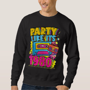 Fest som om det är 1980 80-tal 90-tal Retro Vintag Lång Ärmad Tröja
