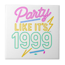 Fest som om det vore 1999®™ – Neon Voltage Kakelplatta