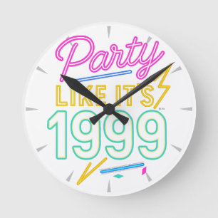 Fest som om det vore 1999®™ – Neon Voltage Rund Klocka