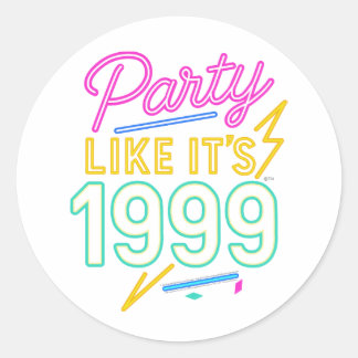 Fest som om det vore 1999®™ – Neon Voltage Runt Klistermärke