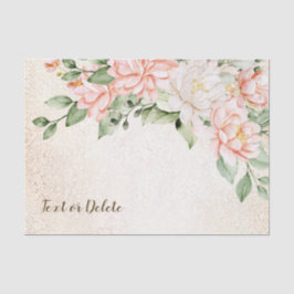Fest Vattenfärg Persika Vita Blommor Elegant