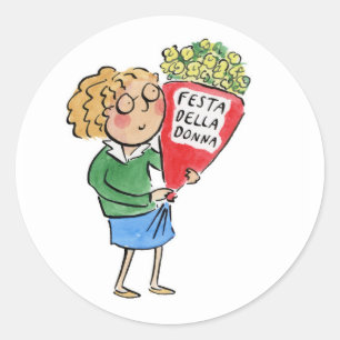 Festa Della Donna Runt Klistermärke