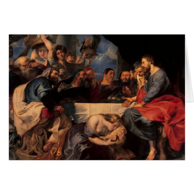 Festa i huset av Simon phariseen, c.1620 Hälsningskort (Framsidan Horizontal)