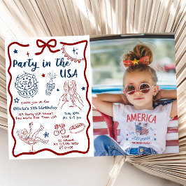 Festa i USA födelsedagsfoto Inbjudningar