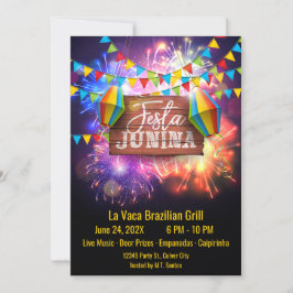 Festa Junina Fireworks Inbjudningar