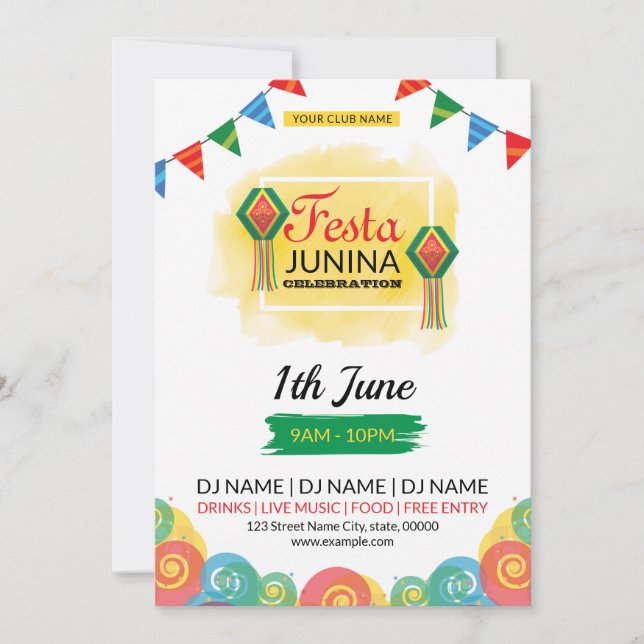 Festa Junina Inbjudan Flyer (Framsida)