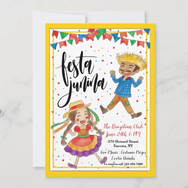 Festa Junina-inbjudan Inbjudningar (Framsida)