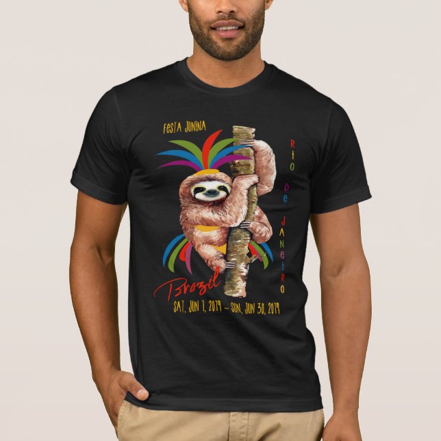 Festa Junina, Rio de Janeiro, Brasilien, Sloth T Shirt (Framsida)