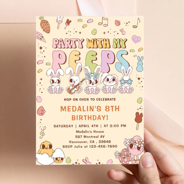 Festa med mina kompisar födelsedagsfest inbjudningar (Skapare uppladdad)