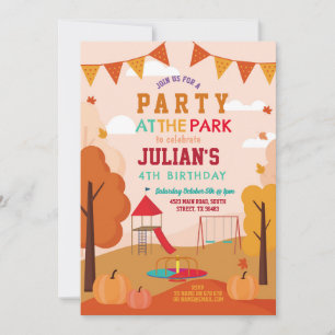 Festa på parken födelsedag höst picknick inbjudningar