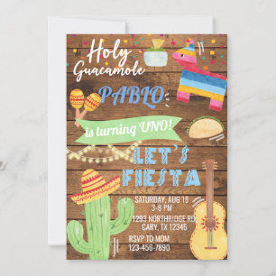 Festa pojke födelsedagsinbjudan, pojke fiesta valf inbjudningar