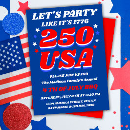 Festa som 1776 USA 250 Patriotisk Inbjudan