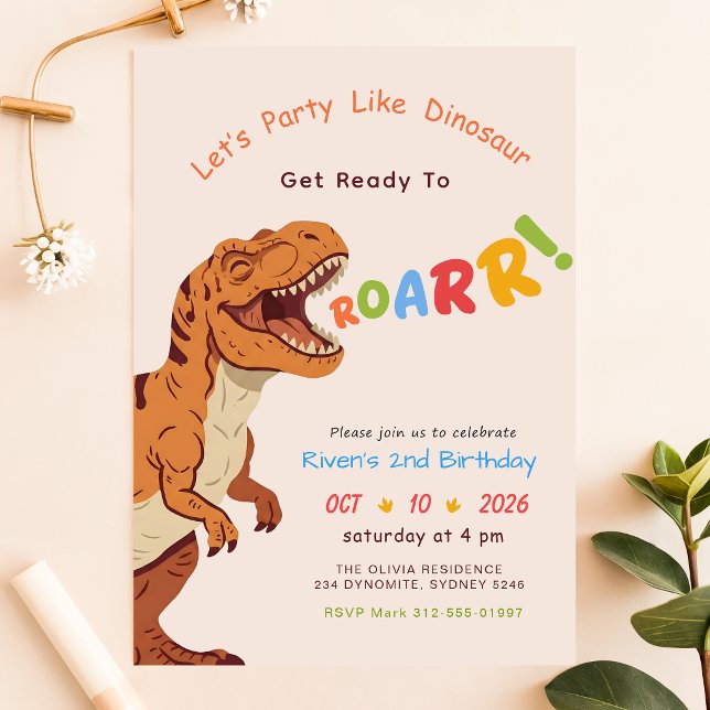Festa som dinosaurie bebis pojke flicka 2-års föde inbjudningar (Skapare uppladdad)