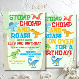 Festa som en dinosaurie förhistorisk födelsedag inbjudningar