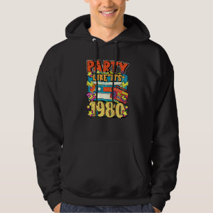 Festa som om det är 1980 80-tal 90-tal Retro Vinta Hoodie