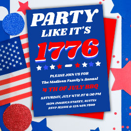 Festa som om det vore 1776 Patriotisk USA-firande Inbjudningar