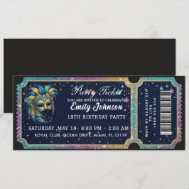 Festbiljett Födelsedagsinbjudan Guld Inbjudningar