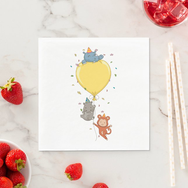 Festdjur som håller en ballong pappersservett (Skapare uppladdad)