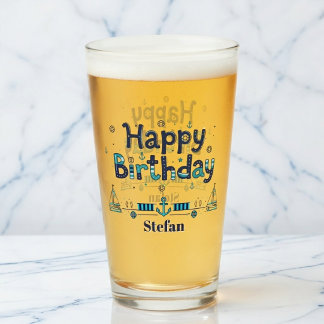 "Festens kapten" Personlig Pintglas Glaskopp