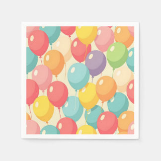 Festerballonger i olika färger pappersservett