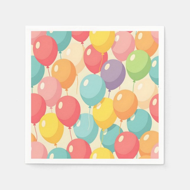 Festerballonger i olika färger pappersservett (Framsidan)