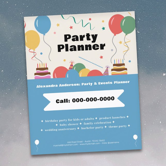 Festfixare Flygblad (Party Planner Flyer)