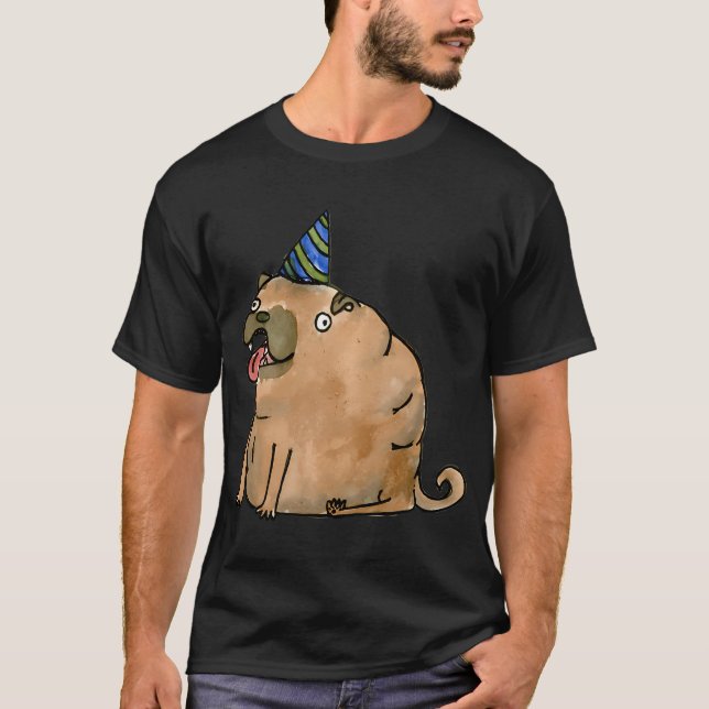 Festhund med festhatt t shirt (Framsida)