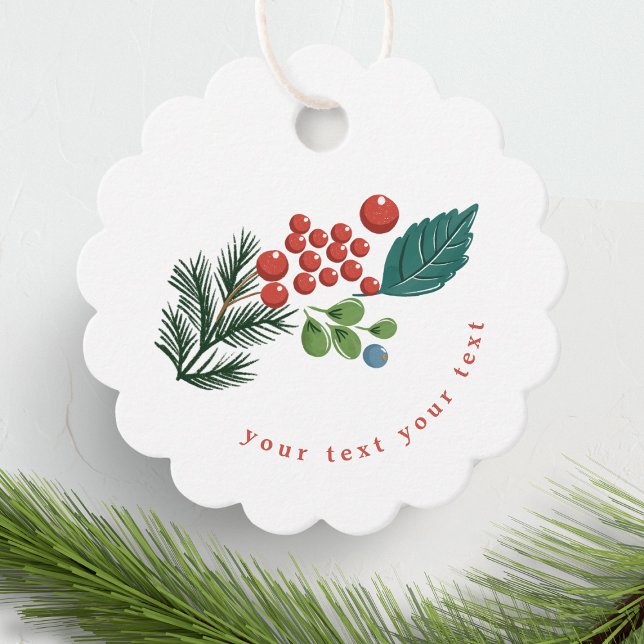 Festibär, traditionell grönt och rödjulmas gåvor etiketter (Skapare uppladdad)