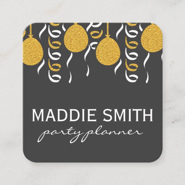 Festila ballonger fyrkantigt visitkort (Framsida)