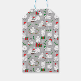 Festila getter vid jul presentetikett