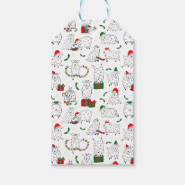 Festila getter vid jul presentetikett