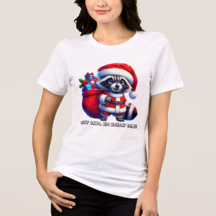 Festila kapplöpningar i Santa kostym som sprider h T Shirt