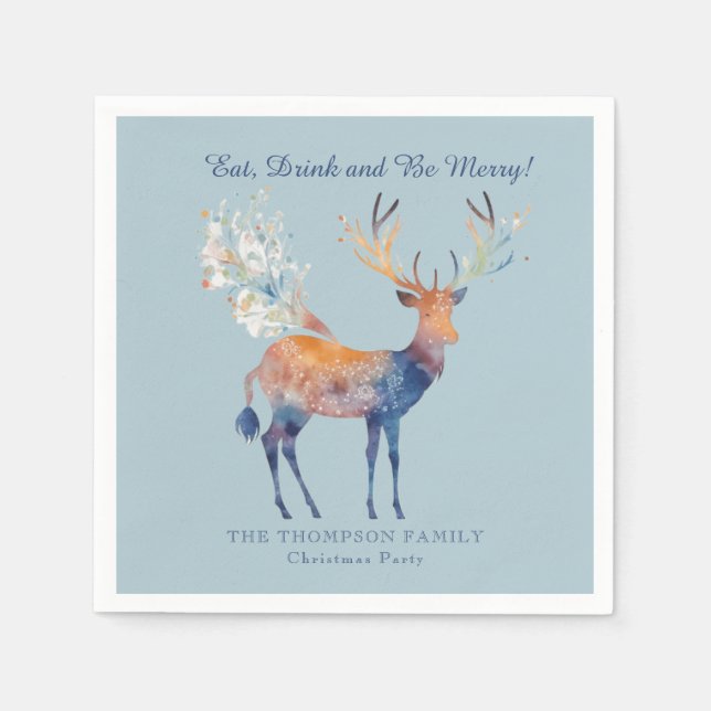 Festila renar Ät Drick God jul Pappersservett (Framsidan)