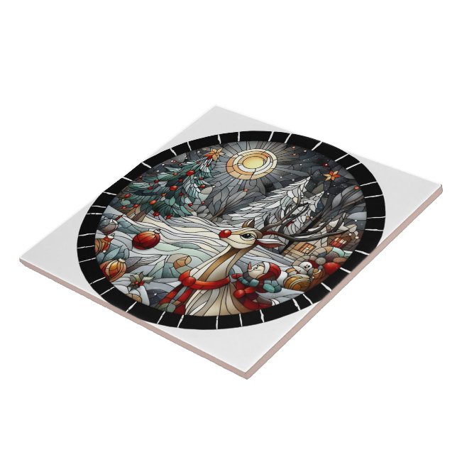 Festila renar på vintern vid skymningen kakelplatta (Sidan)