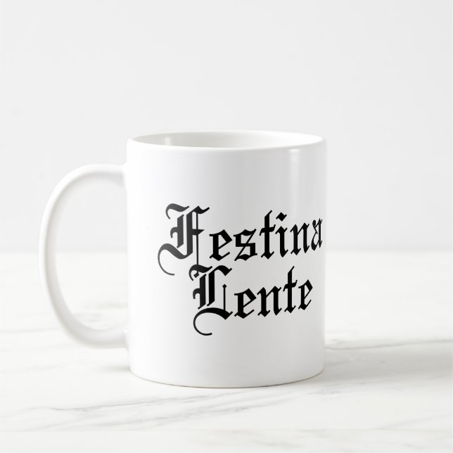 Festina Lente - Gör hasten långsamt Kaffemugg (Vänster)
