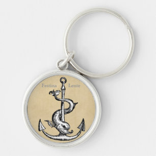 Festina Lente - Gör hasten långsamt Rund Silverfärgad Nyckelring