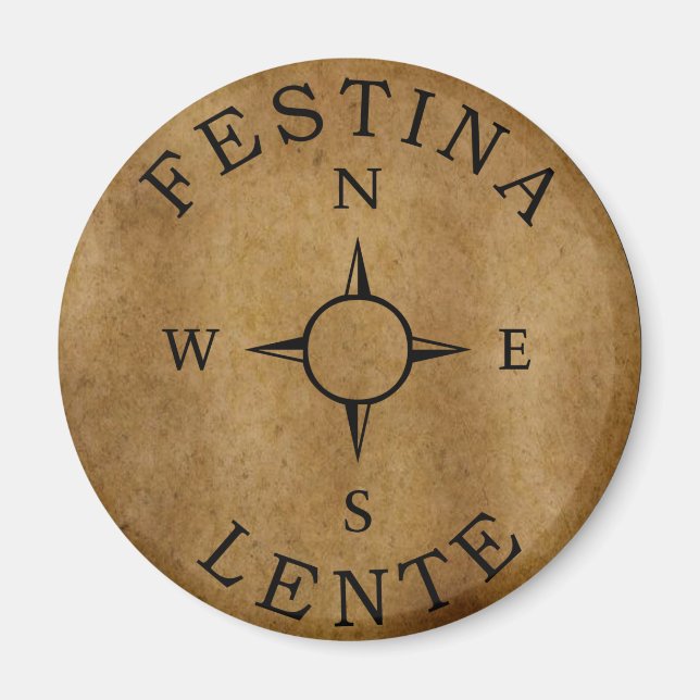 Festina lente magnet (Framsidan)