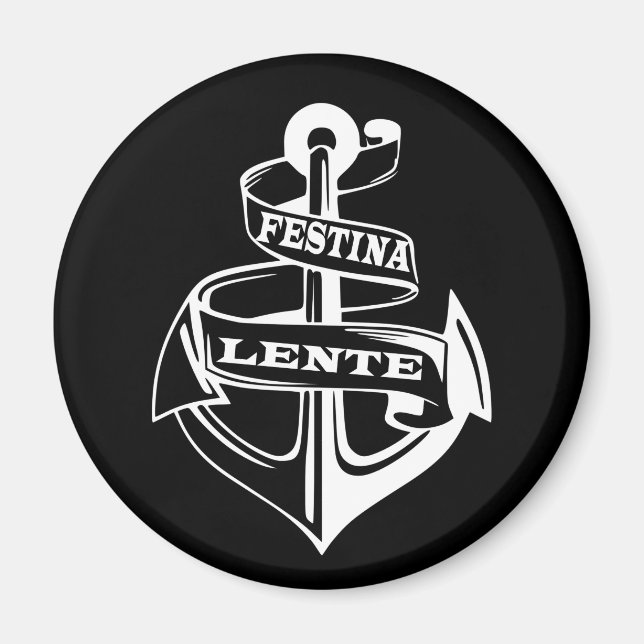 Festina lente magnet (Framsidan)