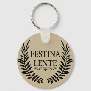 Festina lente nyckelring