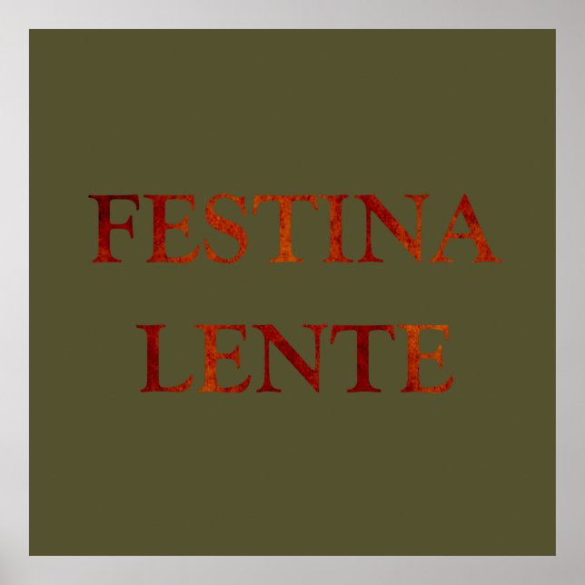festina lente poster (Framsidan)