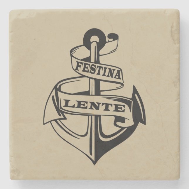 Festina lente stenunderlägg (Framsidan)