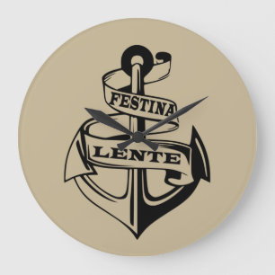 Festina lente stor klocka