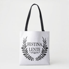 Festina lente tygkasse
