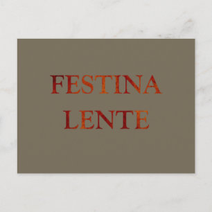 Festina lente vykort