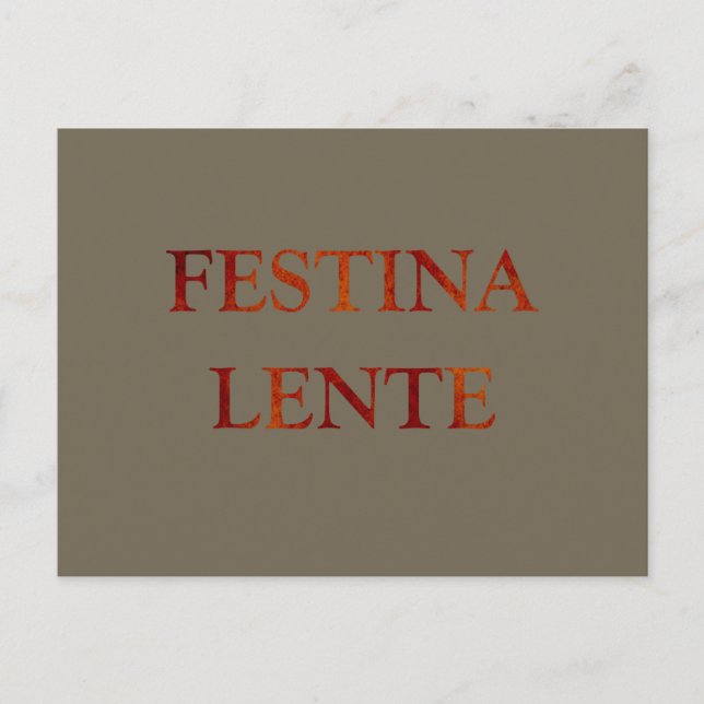 Festina lente vykort (Framsida)