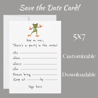 Festinbjudan: Frog inbjudan! Spara Datumet