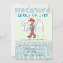 Festinladning Cowboy och häst