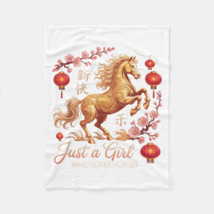 Festiv 2026 Bara Tjej Som älskar Hästar Lunar Cowg Fleecefilt